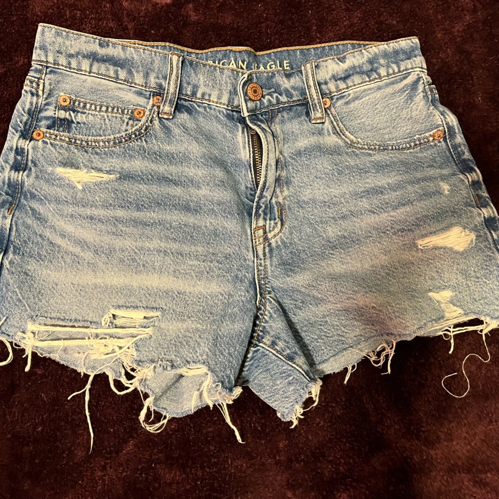 distressed jean shorts